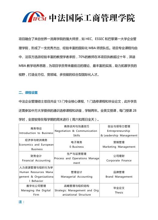 對外經貿大學-法國巴黎第一大學MBA