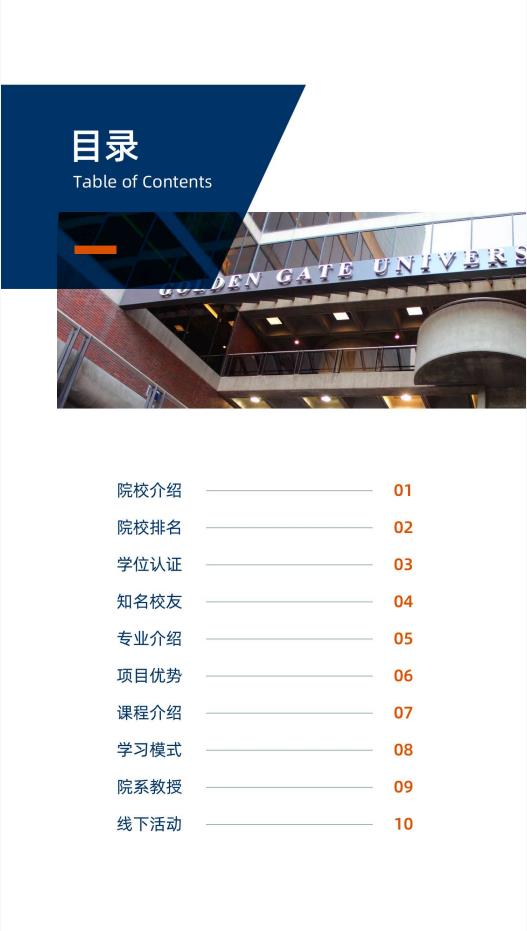 美國金門大學金融學碩士GGU MSF簡章