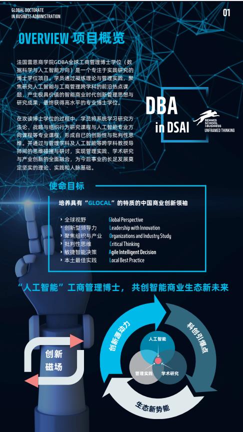 機器人與人工智能方向-全球工商管理博士（GDBA in R&Al）簡章-法國雷恩商學院